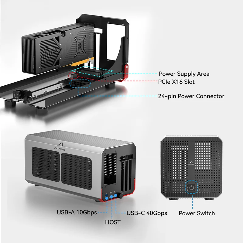 Boîtier eGPU Acasis 40 Gbps Th - Thunderbolt 4 External Gpu Enclosure avis et prix