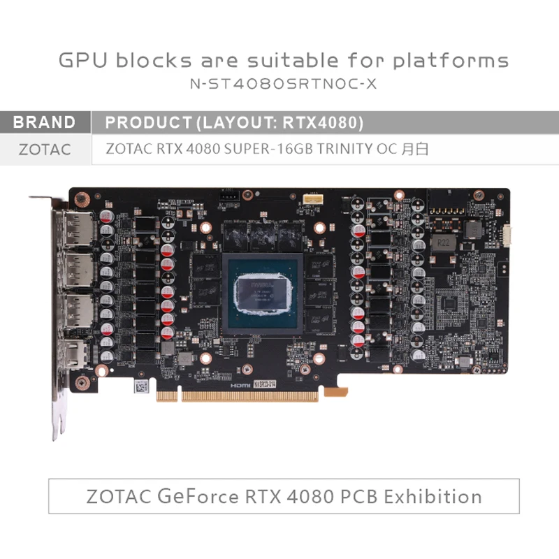 Bloc GPU Bykski pour carte vid - Rtx 4080 Super 16Gb avis et prix